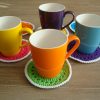 6 vrolijke onderzetters multicolor - Afbeelding 4