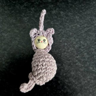 Gelukspoppetje katje Lilagrijs